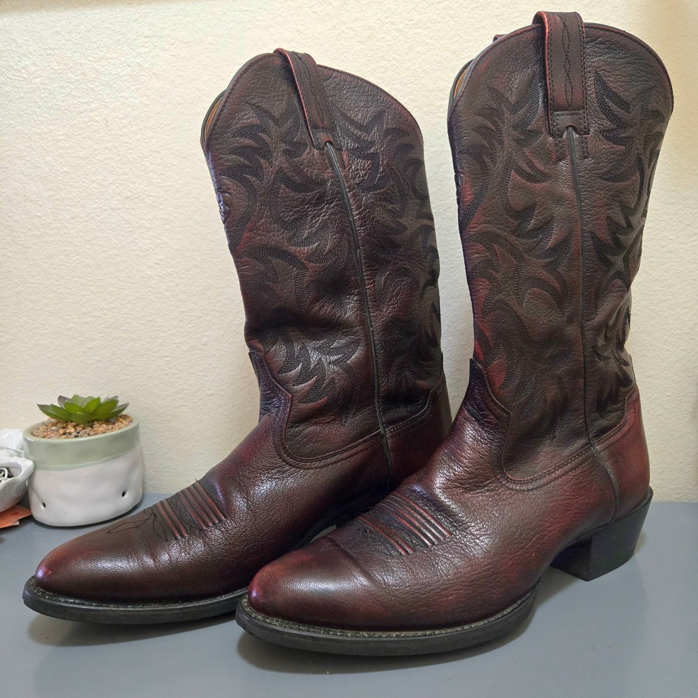 Ariat Heritage Western Boot Mens 10D Cowboy Leather Rare Oxblood colorway
